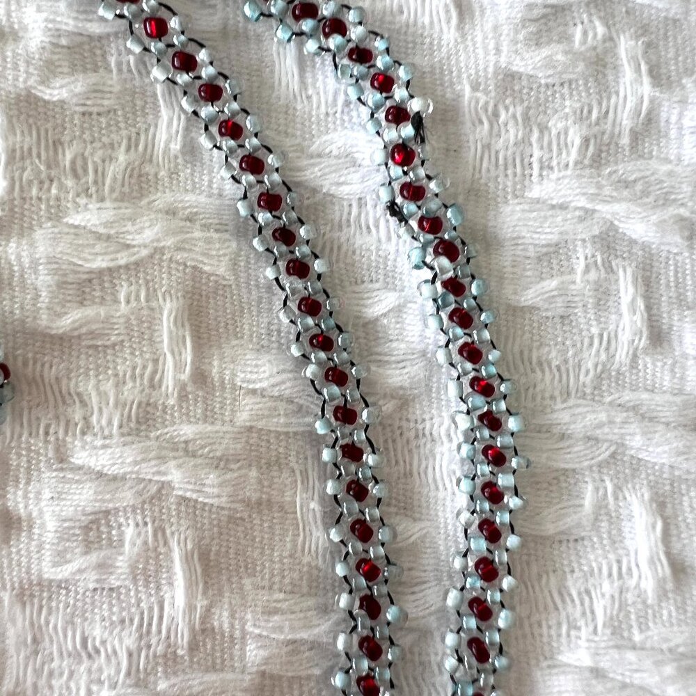 Beaded Purse - Small Crossbody - Ruby Red, Emeral… - image 5